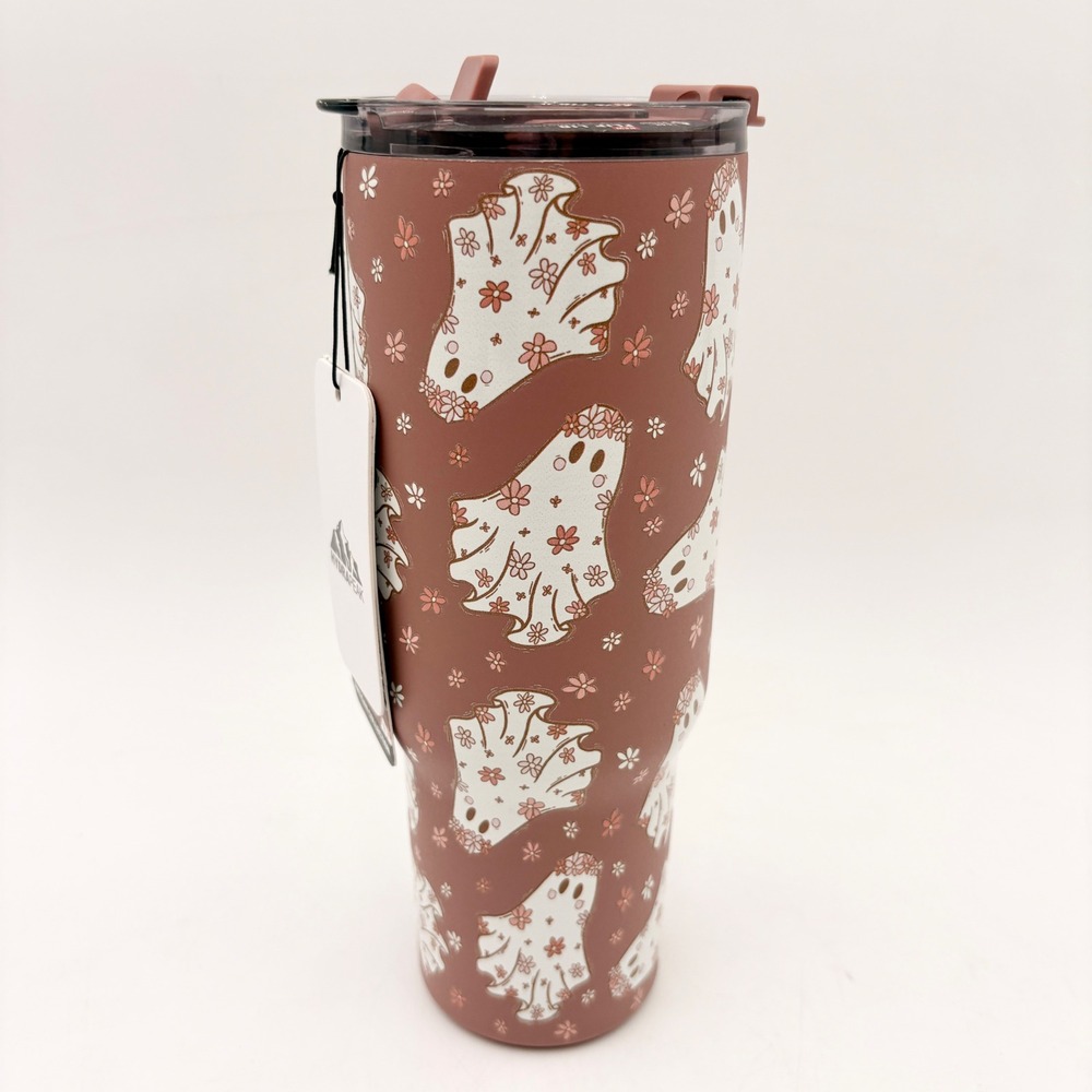 Hydrapeak 30oz Artisan Tumbler  Floral Ghost‎ Halloween Insulated Travel Mug